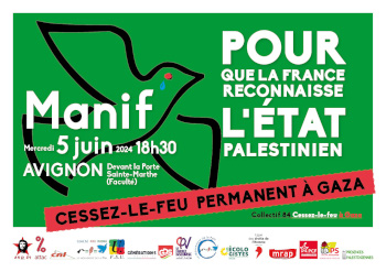 Rafah : stop au massacre (5 juin, 18h 30, Avignon)