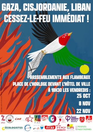 Gaza, Cisjordanie, Liban : cessez-le-feu immédiat (prochain rassemblement à Avignon : 22 novembre)